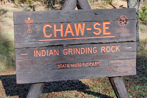 Indiand Grinding Rock State Park sign